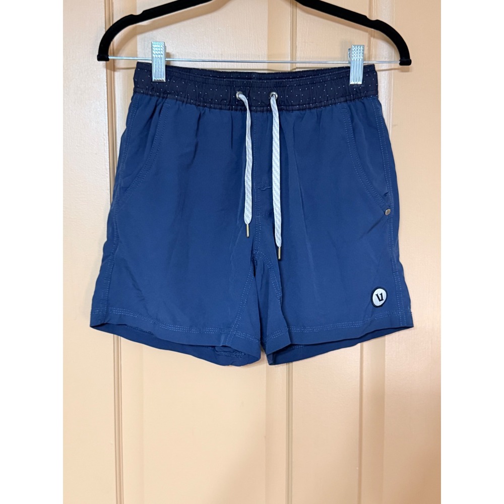 Vuori Cruise Boardshorts Mens Navy Blue Elastic Waist Swim Trunks